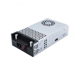 Silver DIY Series Adjustable Digital Display Switching Power Supply 360W-1500W, Aluminum Cooling Fan, IEC Socket & Power Switch, Custom Cables Available